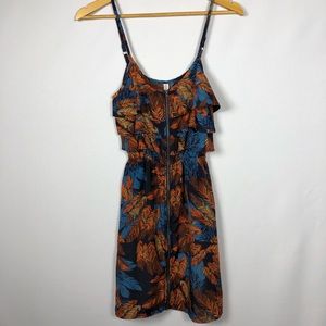 Spaghetti feather print dress